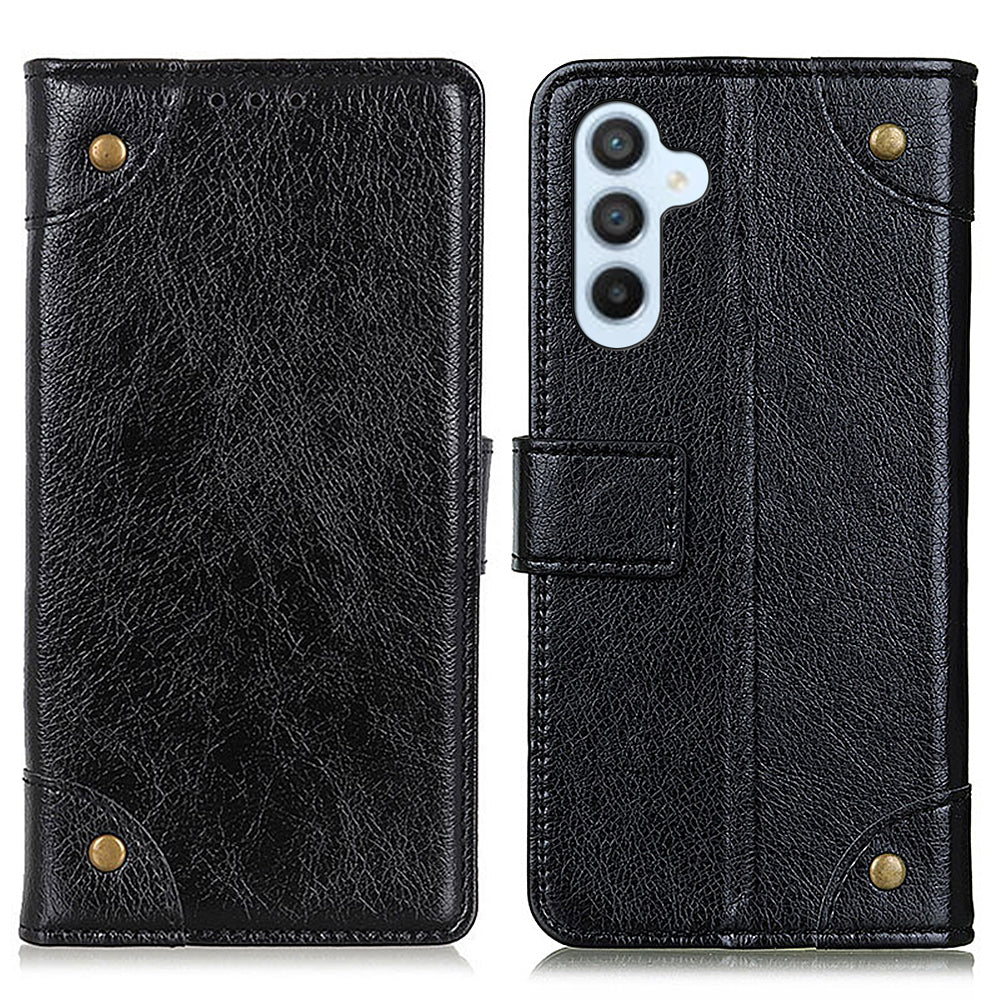 For Samsung Galaxy F34 5G M34 5G Wallet Stand Phone Case PU Leather Brass Button Decor Phone Cover For Samsung Galaxy F34 5G M34 5G Wallet Stand Phone Case PU Leather Brass Button Decor Phone Cover